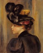 Young woman wearing a black hat 1895